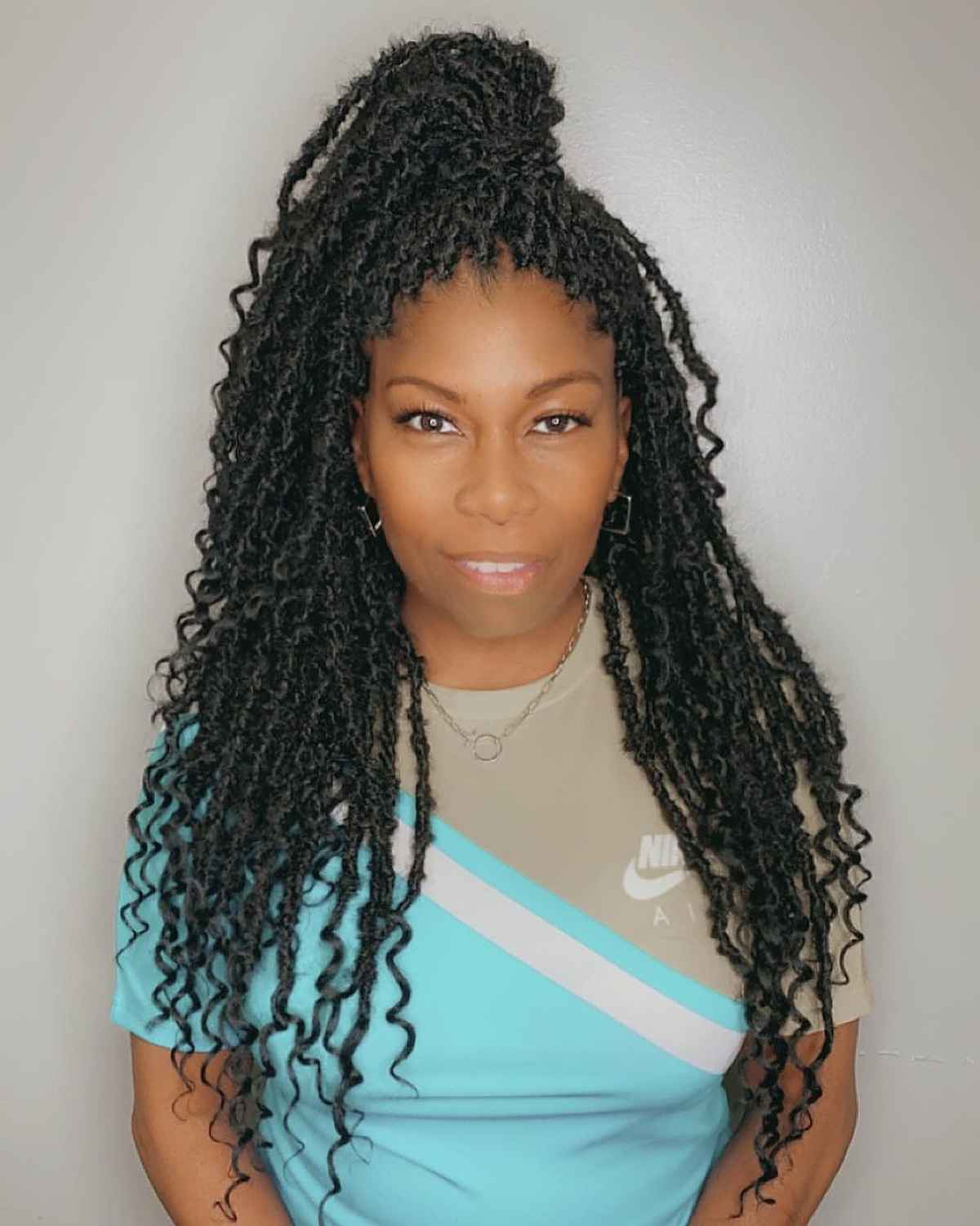 Long Faux Locs Hairstyle For Black Women