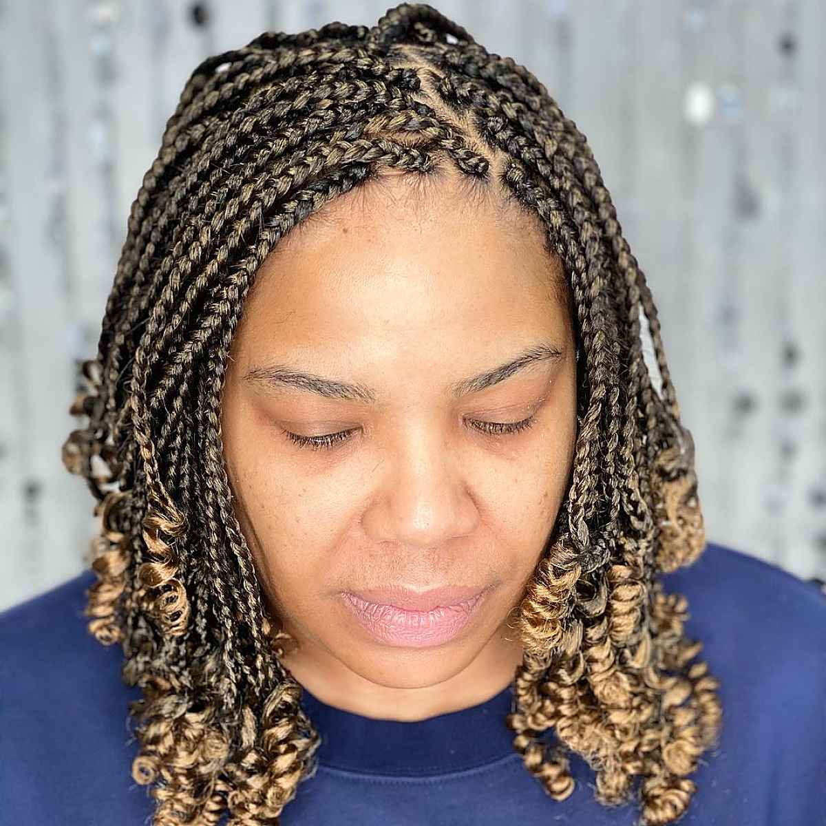 Short Bronde Box Braids
